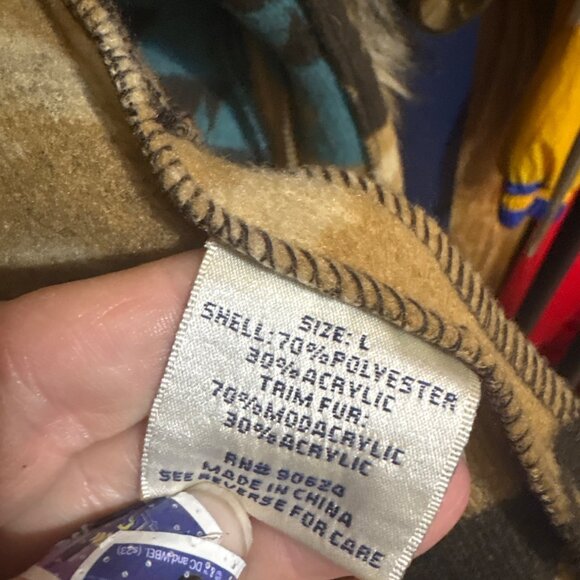 Tasha Polizzi Faux Fur Trim Southwestern Pattern Vest L - Picture 4 of 5